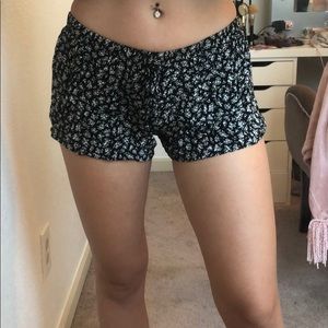 Black flowy shorts
